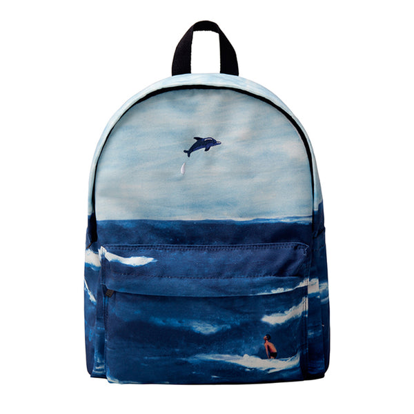 Canvas backpack - Ocean life | Flamingolandia