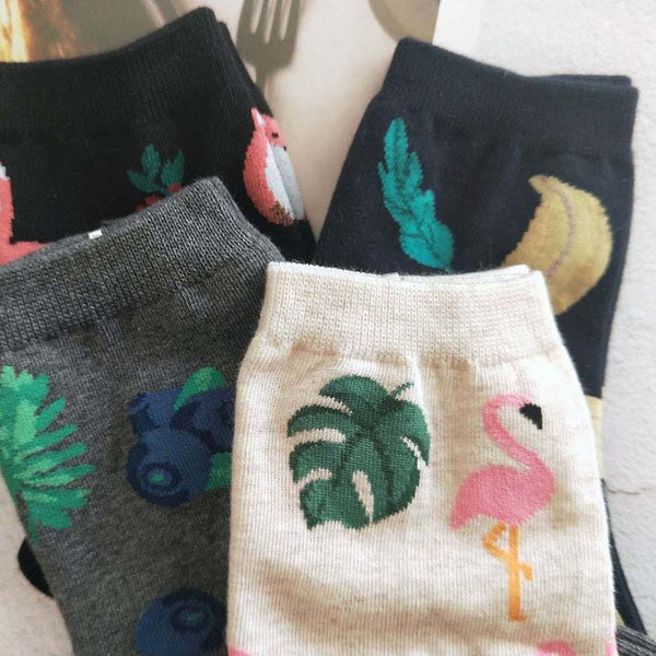 High-quality grey cotton socks - Blueberries | Flamingolandia