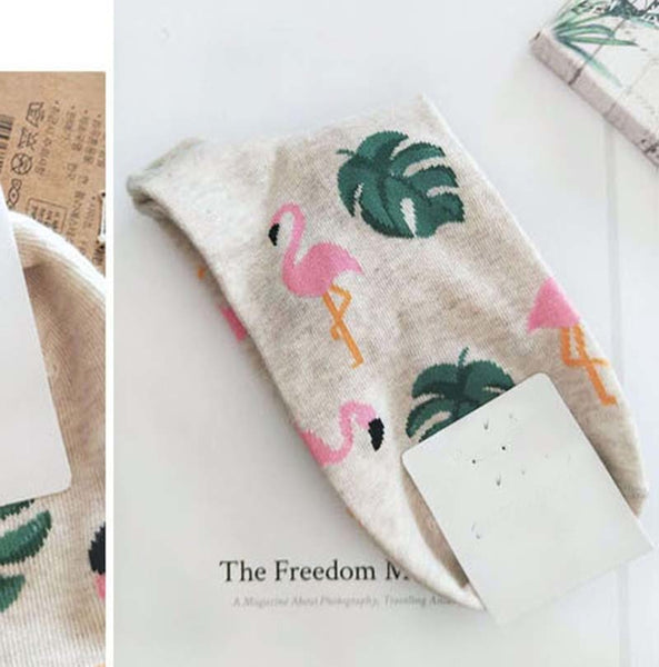 High-quality cotton socks - Flamingo time | Flamingolandia