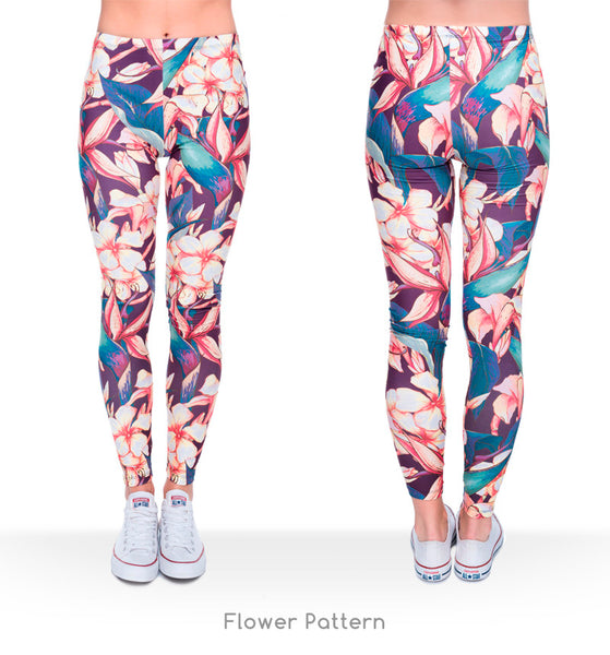 High quality slim legging - Flower power | Flamingolandia