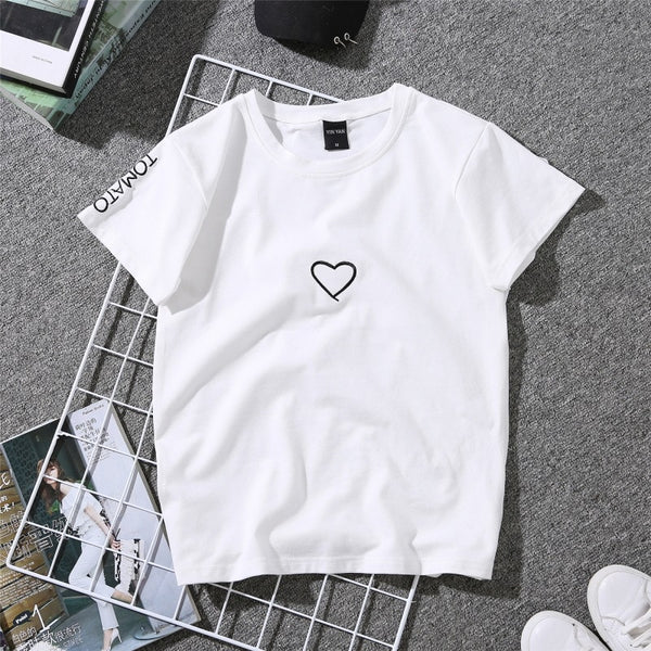 Casual women T-Shirt - Love Heart | Flamingolandia