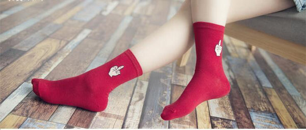 Red Fuck of socks for women for angry days | Flamingolandia