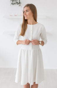 Wet grass dress - white warm color,dress | Women fashio shop|  Flamingolandia.online