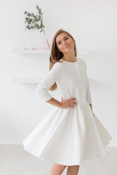 Wet grass dress - white warm color,dress | Women fashio shop|  Flamingolandia.online