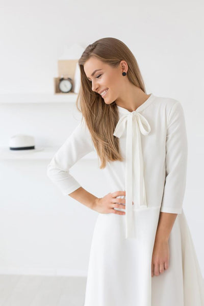 White garden dress - White warm color,dress | Women fashio shop|  Flamingolandia.online