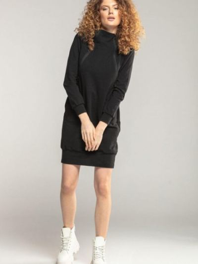 Trendy black hoodie dress