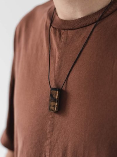 Burnt wood and resin neck pendant | Tree stories