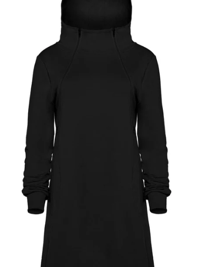 Breastfeeding, nursing trendy hoodie dress- Black hoodie!