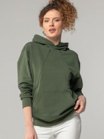 Breastfeeding hoodie COOLEST MOM EVER - KHAKI