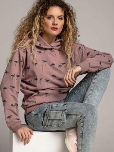 Breastfeeding hoodie FLAMINGOS