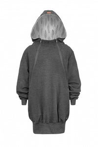 Breastfeeding grey cozy hoodie - Leaves