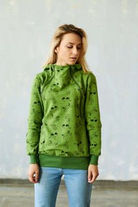Breastfeeding green hoodie - Summer!