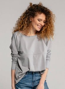 Breastfeeding longsleeve V grey