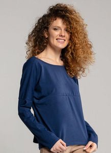 Breastfeeding longsleeve V navy blue