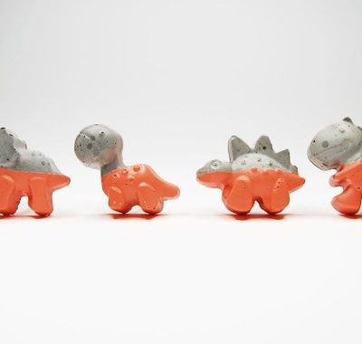 Cabinet Knob from Concrete | Dinosaurs in various colors